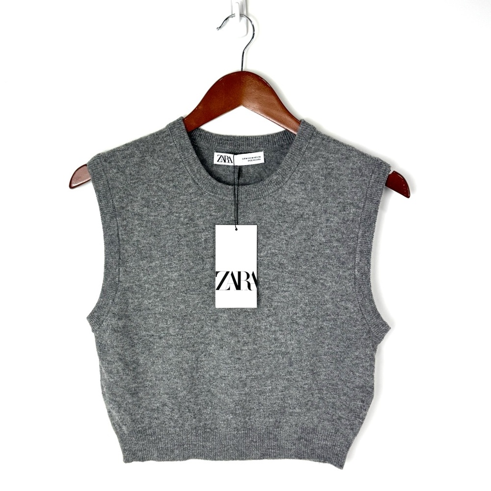 Zara Gray Knit Crop Top